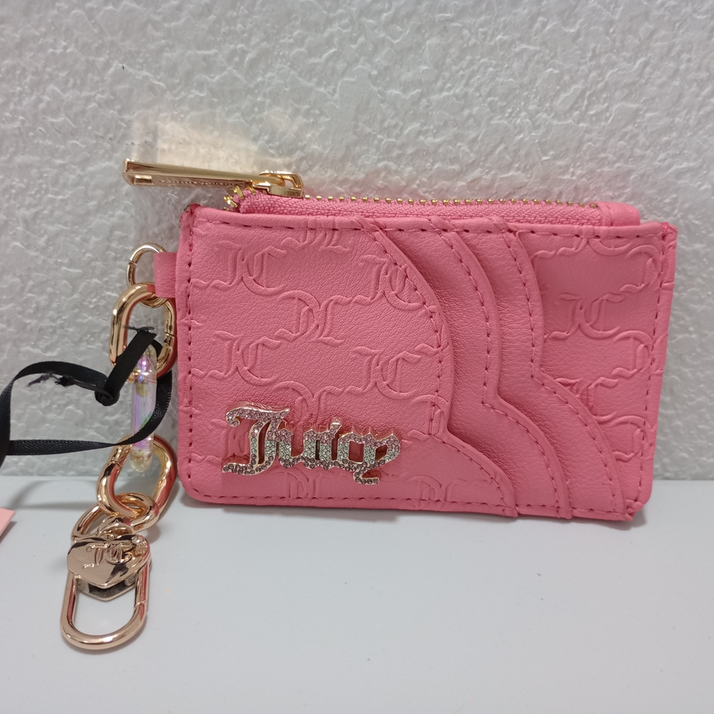 NWT Juicy Couture  Exclusive Pink Lemonade Embossed Key & Card Holder